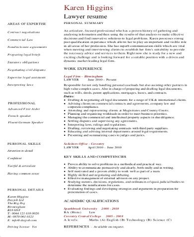 sample lawyer resume templates  ms word