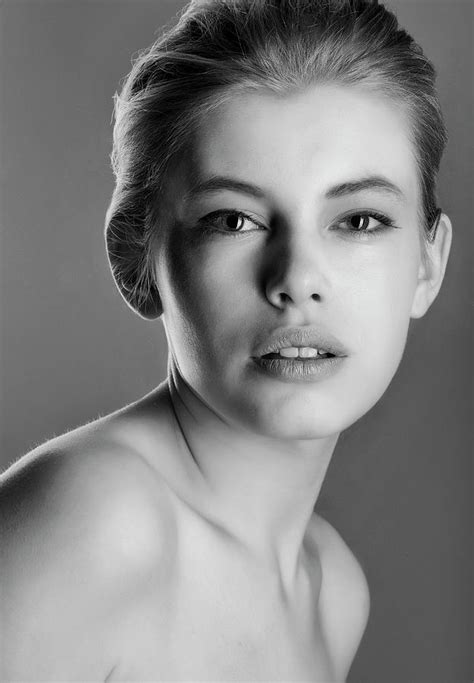 High Contrast Black And White Portrait Of A Beautiful Girl Photograph