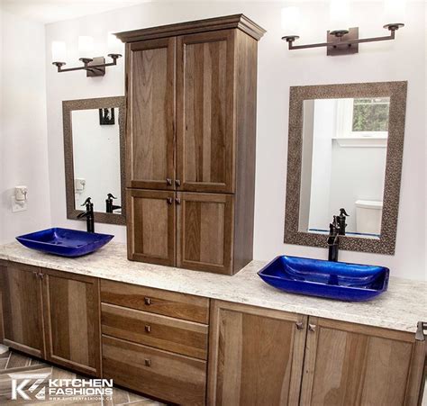 Choose an elegant vanity with a top or mix and match our vanities without tops with our selection of vanity tops and parts.if you're looking for something more unique you can get custom vanity tops with riverstone quartz™, customcraft® laminates, and corinthian™ solid surface tops. Beautiful double sink vanity, with blue glass vessel sinks ...