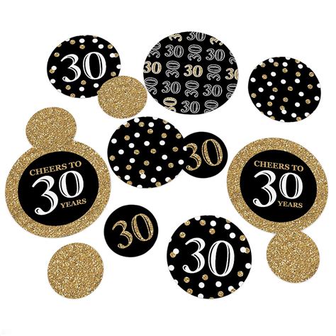 Adult 30th Birthday Gold Birthday Party Table Confetti Set 27