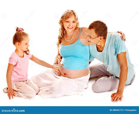 Mujer Embarazada Con La Familia Fotografía De Archivo Imagen 28696172