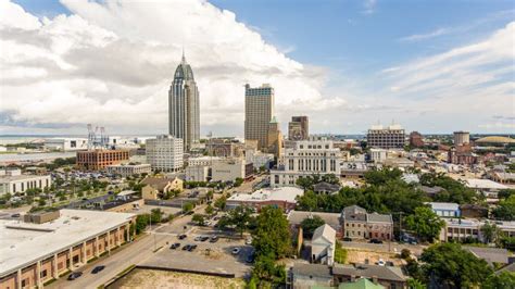 Downtown Mobile Alabama Skyline In June Stock Photo Image Of June