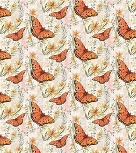Premium Cotton Fabric Packed Tossed Butterflies Joann