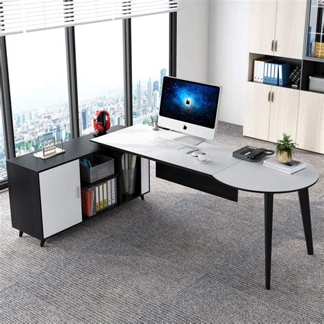 Tribesigns 71 Inch L Shaped Executive Office Desk With 47