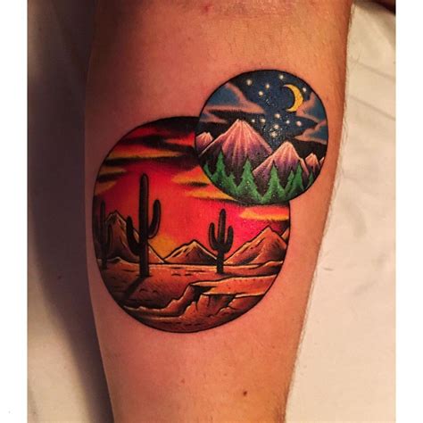 Image Result For Desert Mountain Tattoo Desert Tattoo Traditional