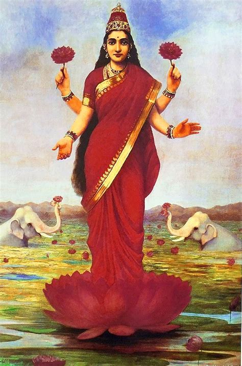 Goddess Lakshmi Raja Ravi Varma Poster