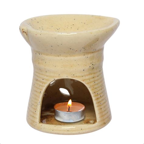 Ceramic Aroma Tea Light Burner Brown Colour Diffuser Pot At Best Price