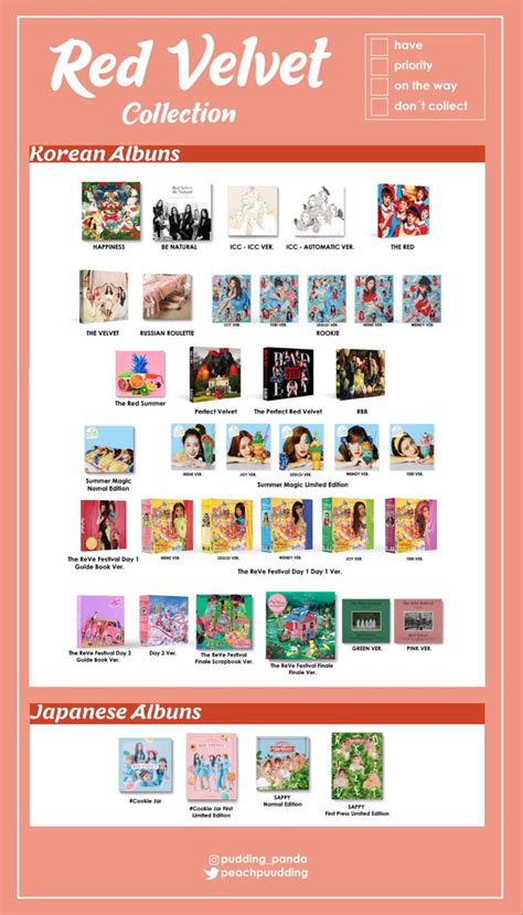 Red Velvet Album Cover List Red Velvet Red Velvet Photoshoot Photocard