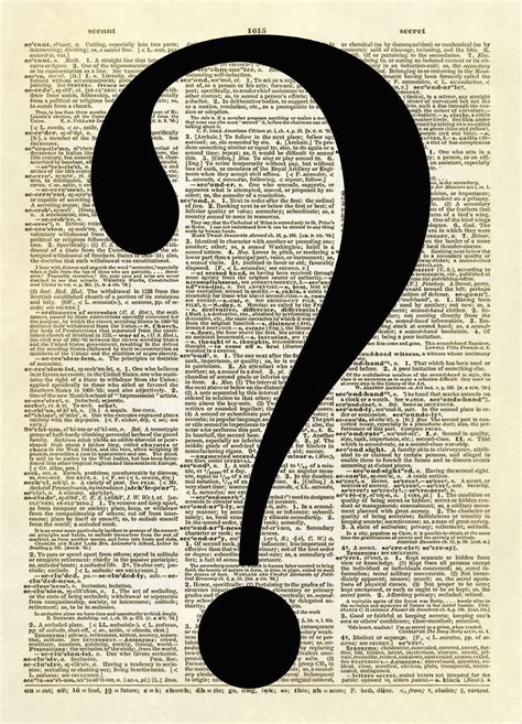 Question Mark Symbol Dictionary Art Print This Or That