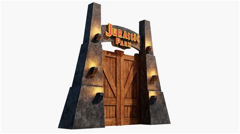 Jurassic Park Gate 3d Model 29 Blend Obj Free3d