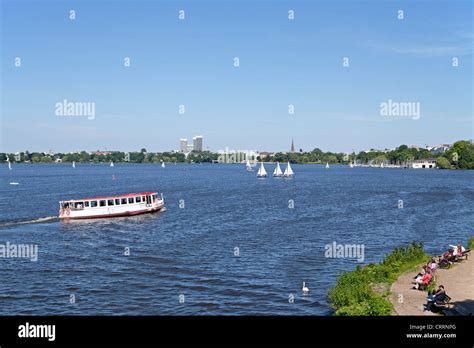 Excursion Boat Aussenalster Outer Lake Alster Hamburg Germany