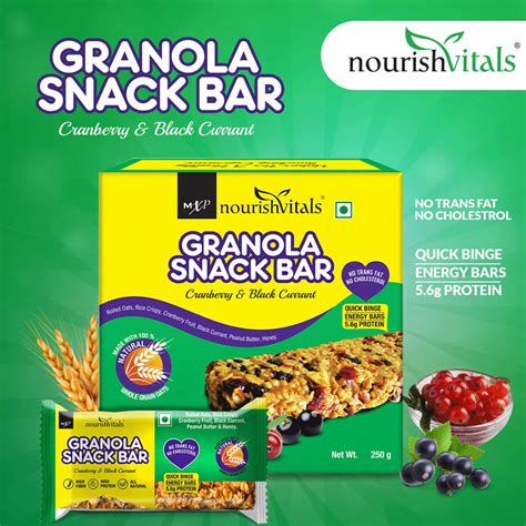 Buy Nourishvitals Granola Snack Bar Cranberry And Black Currant 250 G Online And Get Upto 60