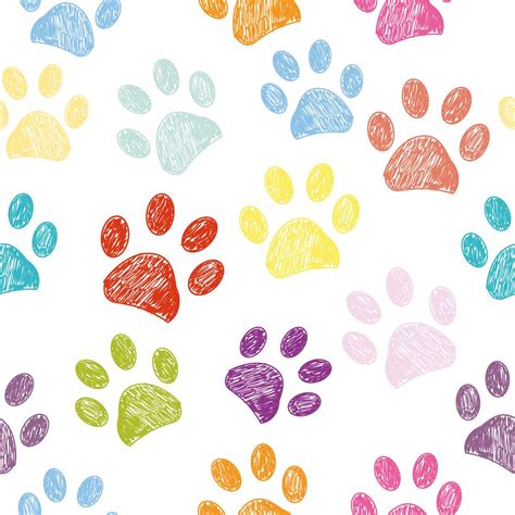 Colorful Colored Paw Print Background Art Print By Gulsengunel X