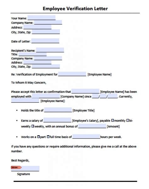 Printable Employment Verification Forms Pdf  Example Calendar Printable