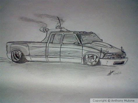 Ford mustang pencil drawing car drawing. s10 dually by Anthony Mulone | ArtWanted.com