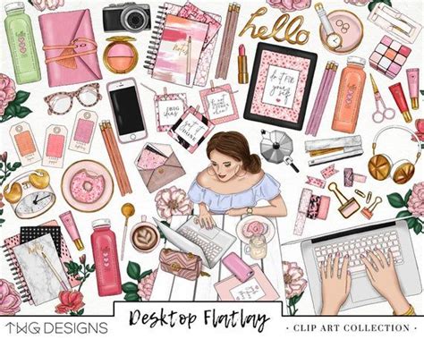 Planner Girl Fashion Girlboss Clip Art Watercolor Clipart Png Etsy