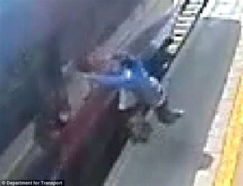 Horrifying Moment A Woman Is Dragged Along Hayes And Harlington Station Platform Daily Mail Online