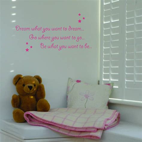 Dream What You Want To Dream Wall Sticker By Leonora Hammond