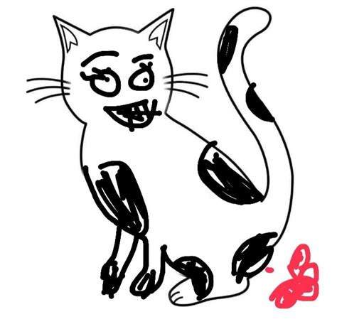 Lukisan Kucing Comel Hitam Putih Gambar Comel Ilustrasi Kartun Kucing