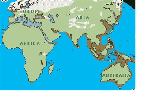 World Map 15000 Years Ago