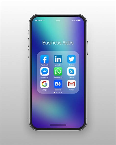 Premium Vector Smartphone Folder Business Social Media Icons