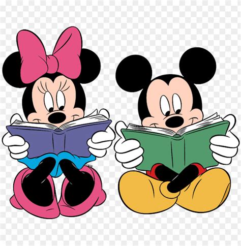 Free Download Hd Png Mickey Minnie Reading Mickey And Minnie Mouse