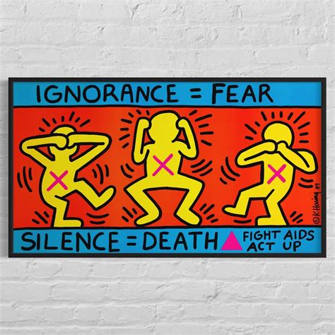 KEITH HARING "Ignorance = Fear / Silence = Death" 1989 Art Print, 24