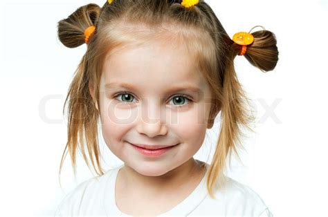 Beautiful Little Girl Smiling On A Stock Image Colourbox