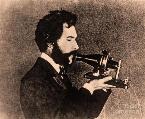 Portrait Of Alexander Graham Bell Speaking Into A Telephone Receiver