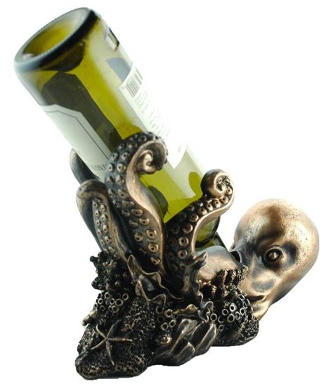Drunken Octopus In Bronze Finish Wine Bottle Holder Home And Kitchen