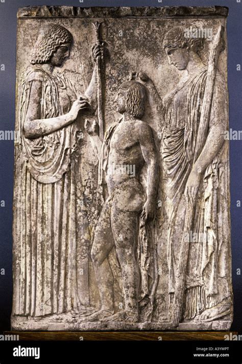 Fine Arts Ancient World Greece Relief Demeter Triptolemos And Kore