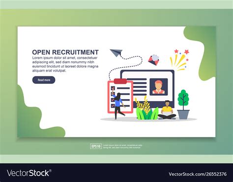 Landing Page Template Open Recruitment Modern Vector Image