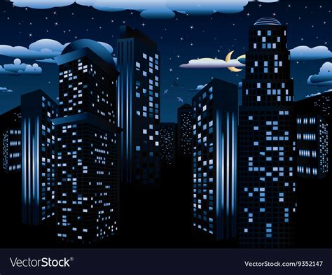 Night Cityscape Background Royalty Free Vector Image