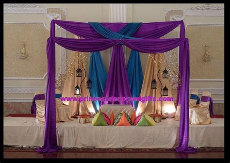 Click through our favorite wedding color combinations to inspire the rest of your celebration. Purple, Teal & Gold mendhi Decor | Purple teal, Purple ...