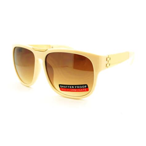 mens solid metal temple plastic rectangular mobster flat top hip hop sunglasses ebay