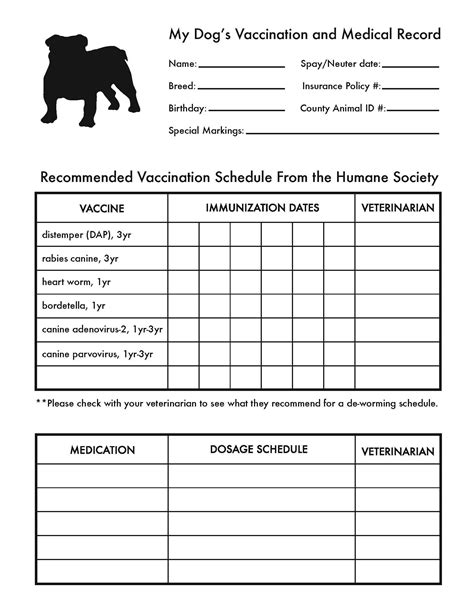 Free Printable Puppy Shot Record Printable Blank World