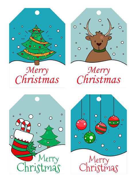 Christmas Gift Tags Free Printable To Color