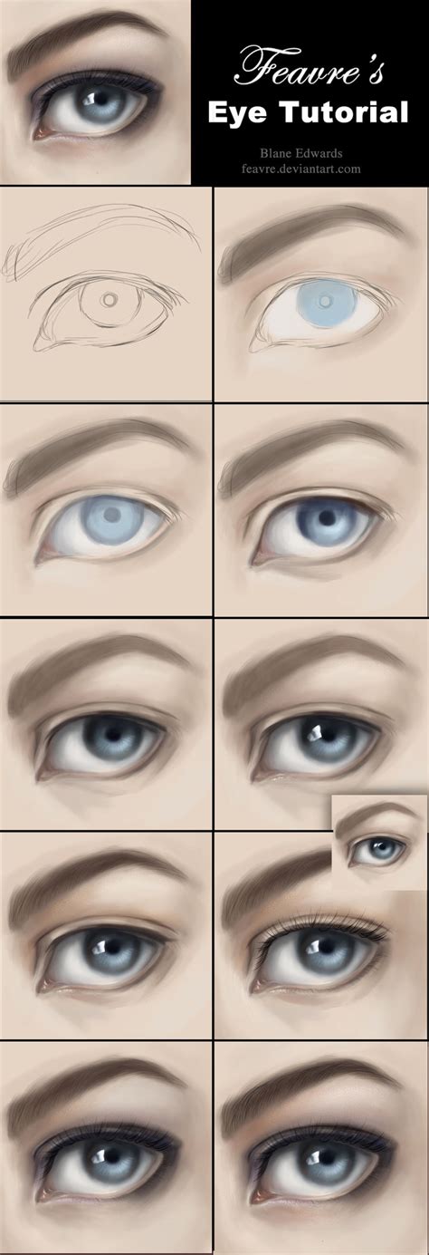 How To Paint Realistic Eyes Tutorial By Feavre On Deviantart
