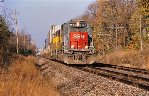 Cotton Belt Stack Train At Bartlett Oct 2000 In The Late Flickr