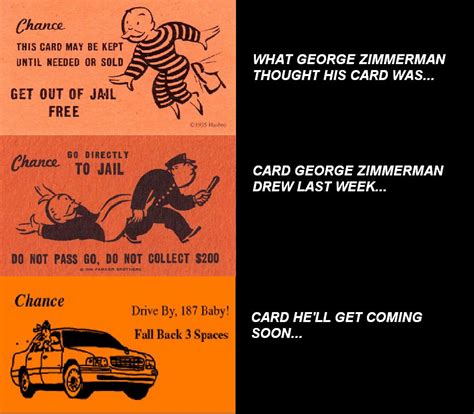 Saying no homo is actually a very unwise thing to do. George Zimmerman meme monopoly chance card history | LOL ...