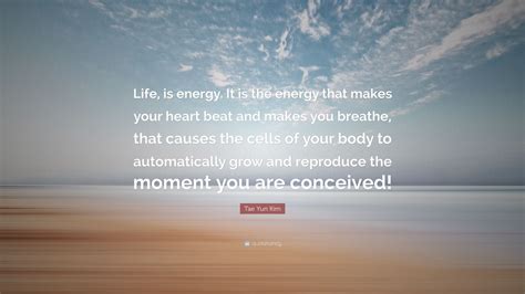 Tae Yun Kim Quote “life Is Energy It Is The Energy That Makes Your