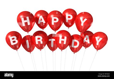 3d Red Happy Birthday Balloons Cut Out Stock Images And Pictures Alamy