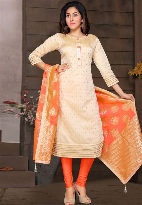 Whether it's a spring wedding or a winter wedding we have got you covered. Buy Beige Chanderi Readymade Churidar Suit 175704 online ...