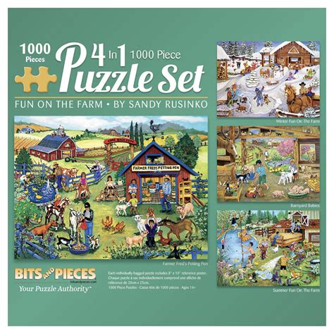 Bits And Pieces 4 In 1 Multi Pack Fun On The Farm 1000 Piece Jigsaw