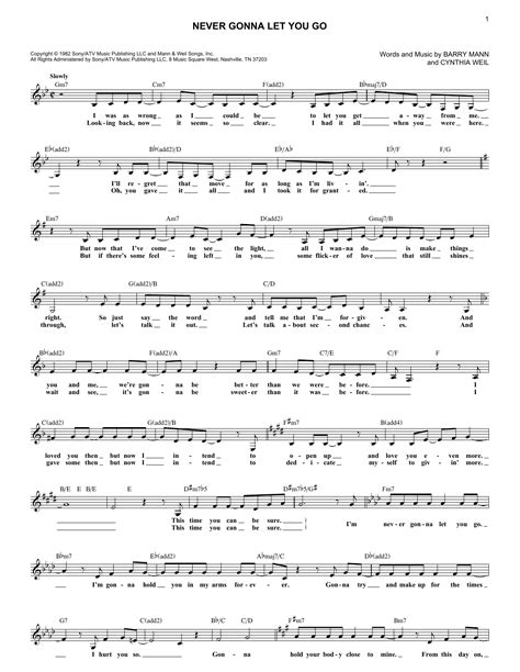 Sergio Mendes Never Gonna Let You Go Sheet Music Notes Chords Melody Line Lyrics Chords