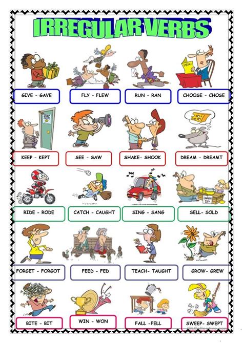 Irregular Verbs Irregular Verbs English Adjectives Verbs For Kids