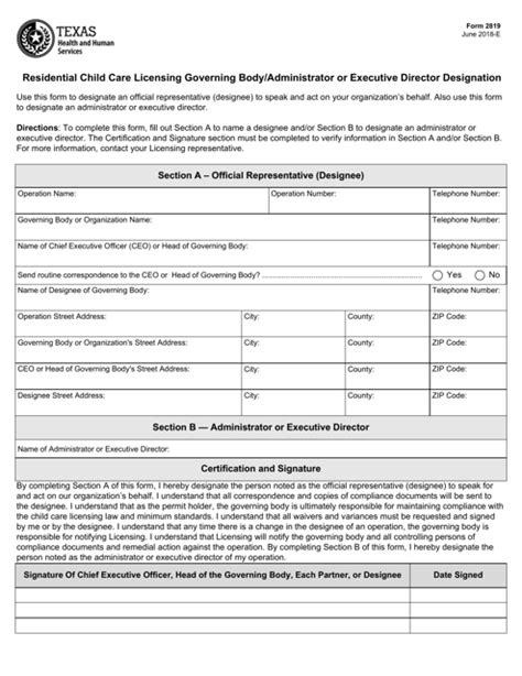 Form 2819 Fill Out Sign Online And Download Fillable Pdf Texas