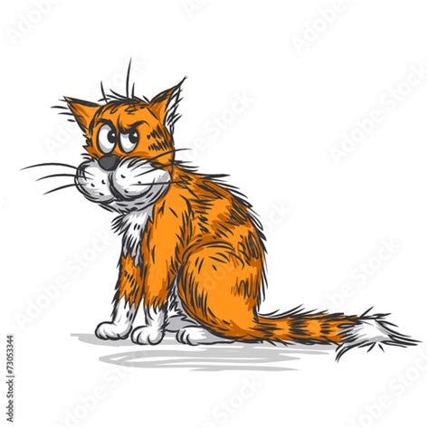 Vector Sketch Of A Ginger Cat Stock Illustration Adobe Stock