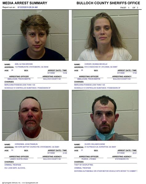 06/12/2020 Booking Report for Bulloch County - AllOnGeorgia