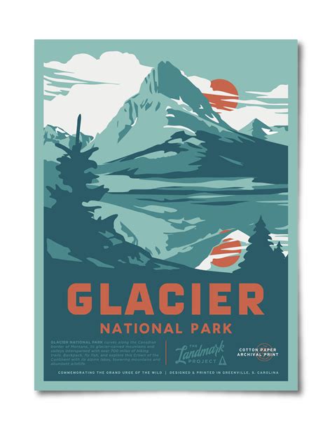 Glacier National Park Poster The Landmark Project